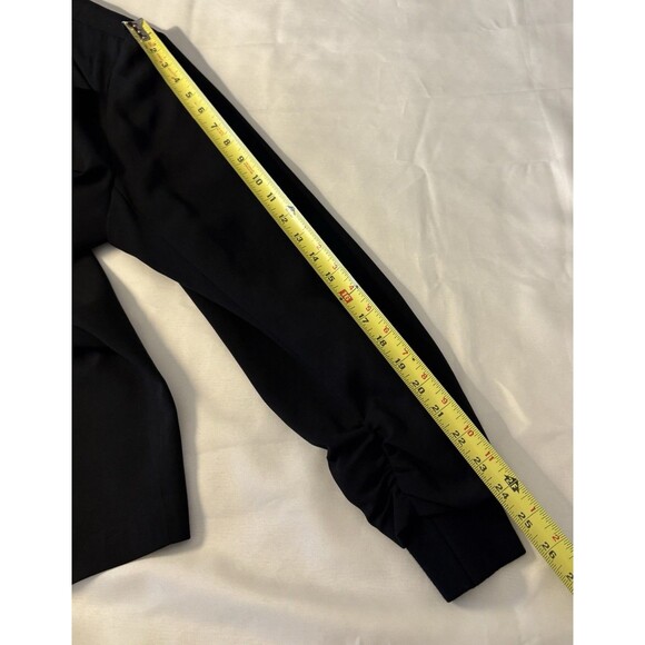 ADRIANNA PAPELL Black Single Button Ruched Sleeve Blazer 18W Zip Pocket Classic - Picture 12 of 12